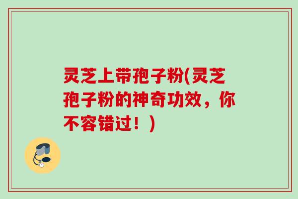 灵芝上带孢子粉(灵芝孢子粉的神奇功效，你不容错过！)