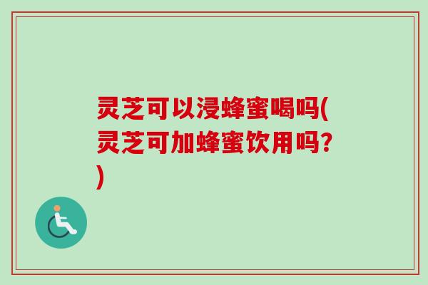 灵芝可以浸蜂蜜喝吗(灵芝可加蜂蜜饮用吗？)