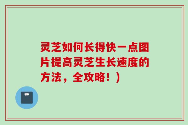灵芝如何长得快一点图片提高灵芝生长速度的方法，全攻略！)