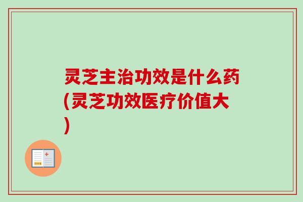 灵芝主功效是什么药(灵芝功效医疗价值大)