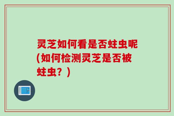 灵芝如何看是否蛀虫呢(如何检测灵芝是否被蛀虫？)