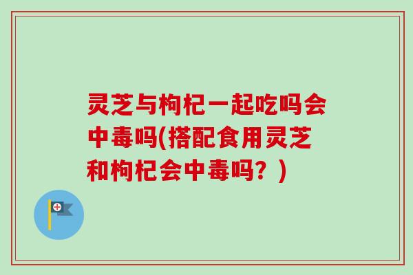 灵芝与枸杞一起吃吗会中毒吗(搭配食用灵芝和枸杞会中毒吗？)