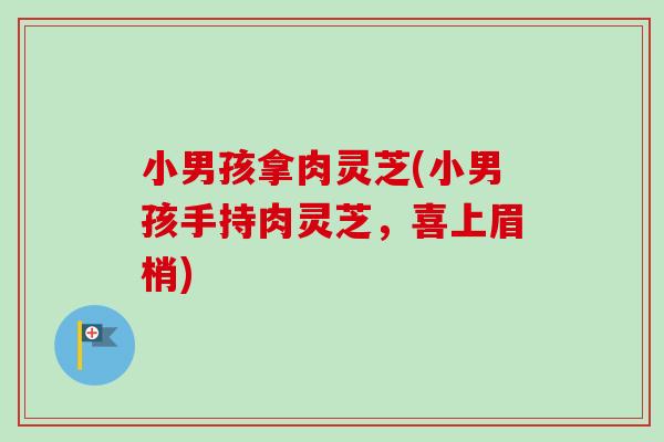 小男孩拿肉灵芝(小男孩手持肉灵芝，喜上眉梢)