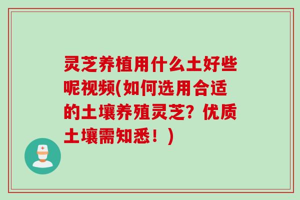 灵芝养植用什么土好些呢视频(如何选用合适的土壤养殖灵芝?优质土壤需知悉!) 灵芝养植用什么土好些呢视频(如何选用合适的土壤养殖灵芝?优质土壤需知悉!)