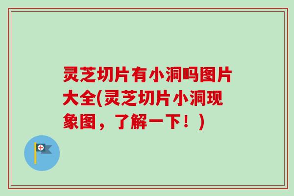 灵芝切片有小洞吗图片大全(灵芝切片小洞现象图，了解一下！)