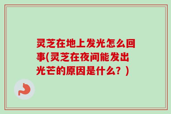 灵芝在地上发光怎么回事(灵芝在夜间能发出光芒的原因是什么？)