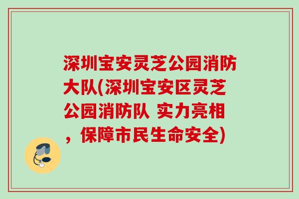 深圳宝安灵芝公园消防大队(深圳宝安区灵芝公园消防队 实力亮相,保障市民生命安全) 深圳宝安灵芝公园消防大队(深圳宝安区灵芝公园消防队 实力亮相,保障市民生命安全)