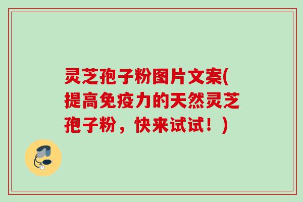 灵芝孢子粉图片文案(提高免疫力的天然灵芝孢子粉，快来试试！)