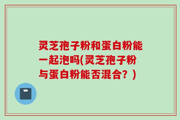 灵芝孢子粉和蛋白粉能一起泡吗(灵芝孢子粉与蛋白粉能否混合？)