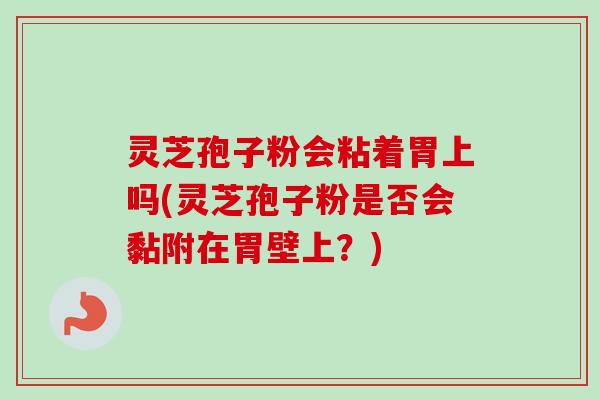 灵芝孢子粉会粘着胃上吗(灵芝孢子粉是否会黏附在胃壁上？)