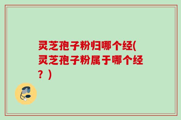灵芝孢子粉归哪个经(灵芝孢子粉属于哪个经？)