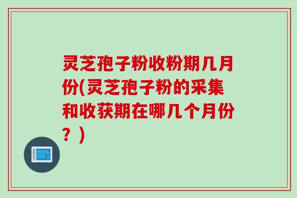 灵芝孢子粉收粉期几月份(灵芝孢子粉的采集和收获期在哪几个月份？)