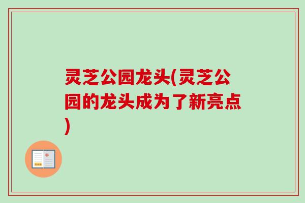 灵芝公园龙头(灵芝公园的龙头成为了新亮点)