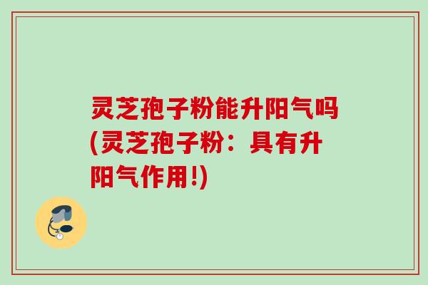 灵芝孢子粉能升阳气吗(灵芝孢子粉：具有升阳气作用!)