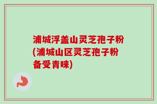 浦城浮盖山灵芝孢子粉(浦城山区灵芝孢子粉备受青睐)