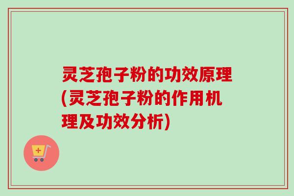灵芝孢子粉的功效原理(灵芝孢子粉的作用机理及功效分析) 灵芝孢子粉的功效原理(灵芝孢子粉的作用机理及功效分析)