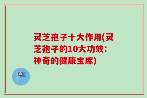 灵芝孢子十大作用(灵芝孢子的10大功效：神奇的健康宝库)