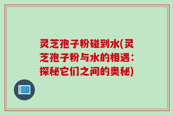 灵芝孢子粉碰到水(灵芝孢子粉与水的相遇：探秘它们之间的奥秘)