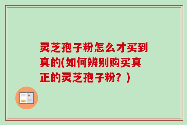 灵芝孢子粉怎么才买到真的(如何辨别购买真正的灵芝孢子粉？)