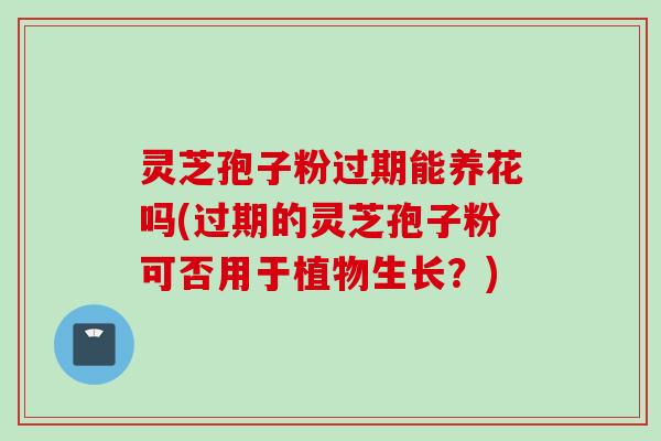 灵芝孢子粉过期能养花吗(过期的灵芝孢子粉可否用于植物生长？)