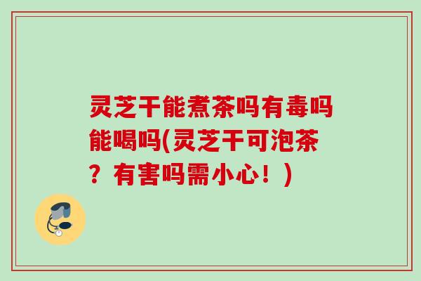 灵芝干能煮茶吗有毒吗能喝吗(灵芝干可泡茶？有害吗需小心！)