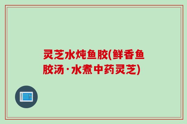灵芝水炖鱼胶(鲜香鱼胶汤·水煮中药灵芝)