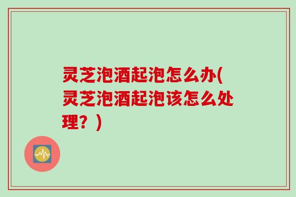 灵芝泡酒起泡怎么办(灵芝泡酒起泡该怎么处理？)