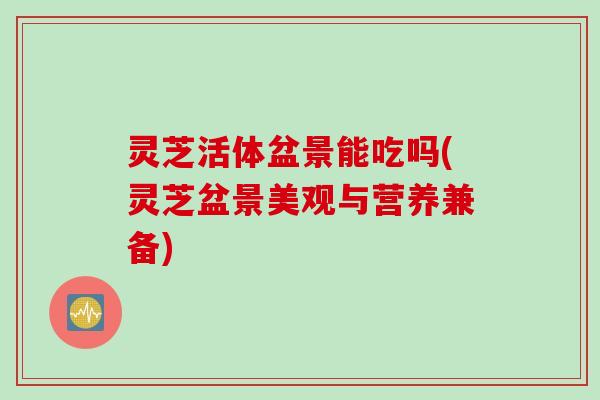 灵芝活体盆景能吃吗(灵芝盆景美观与营养兼备)