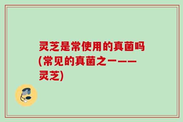灵芝是常使用的真菌吗(常见的真菌之一——灵芝)