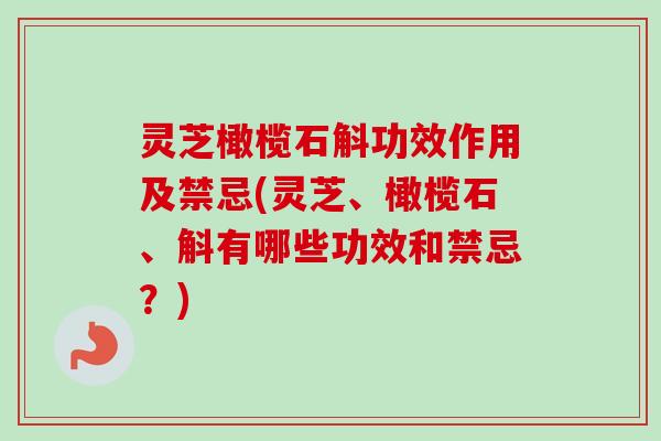 灵芝橄榄石斛功效作用及禁忌(灵芝、橄榄石、斛有哪些功效和禁忌？)
