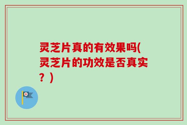 灵芝片真的有效果吗(灵芝片的功效是否真实？)