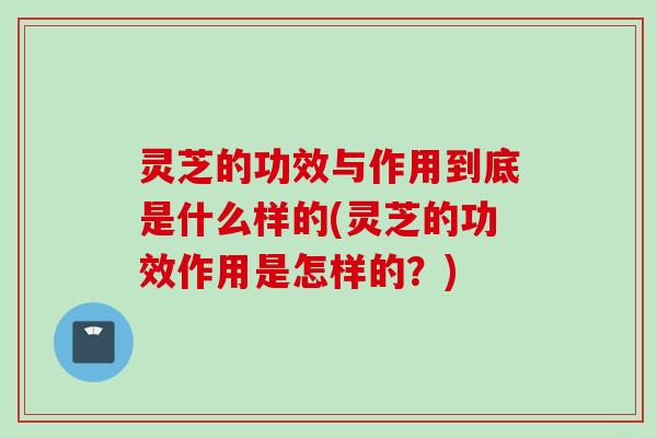 灵芝的功效与作用到底是什么样的(灵芝的功效作用是怎样的？)