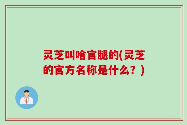 灵芝叫啥官腿的(灵芝的官方名称是什么?) 灵芝叫啥官腿的(灵芝的官方名称是什么?)