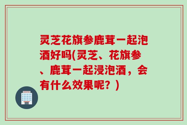 灵芝花旗参鹿茸一起泡酒好吗(灵芝、花旗参、鹿茸一起浸泡酒，会有什么效果呢？)
