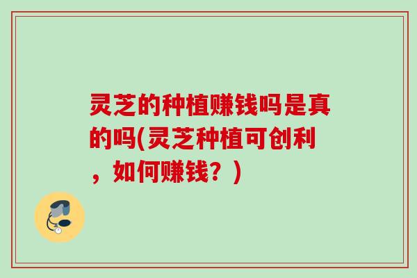 灵芝的种植赚钱吗是真的吗(灵芝种植可创利，如何赚钱？)