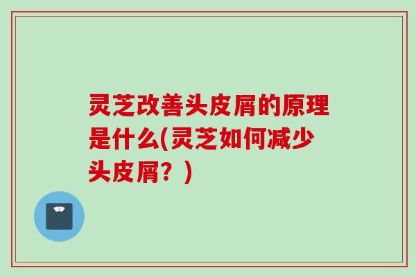灵芝改善头皮屑的原理是什么(灵芝如何减少头皮屑？)