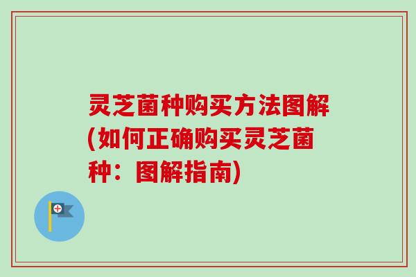 灵芝菌种购买方法图解(如何正确购买灵芝菌种:图解指南) 灵芝菌种购买方法图解(如何正确购买灵芝菌种:图解指南)