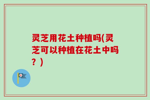 灵芝用花土种植吗(灵芝可以种植在花土中吗？)