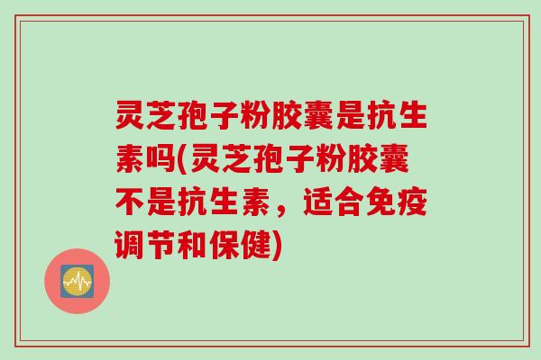 灵芝孢子粉胶囊是抗生素吗(灵芝孢子粉胶囊不是抗生素,适合免疫调节和保健) 灵芝孢子粉胶囊是抗生素吗(灵芝孢子粉胶囊不是抗生素,适合免疫调节和保健)