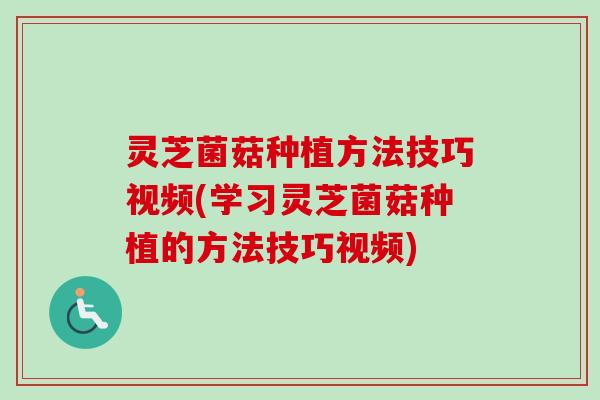 灵芝菌菇种植方法技巧视频(学习灵芝菌菇种植的方法技巧视频) 灵芝菌菇种植方法技巧视频(学习灵芝菌菇种植的方法技巧视频)