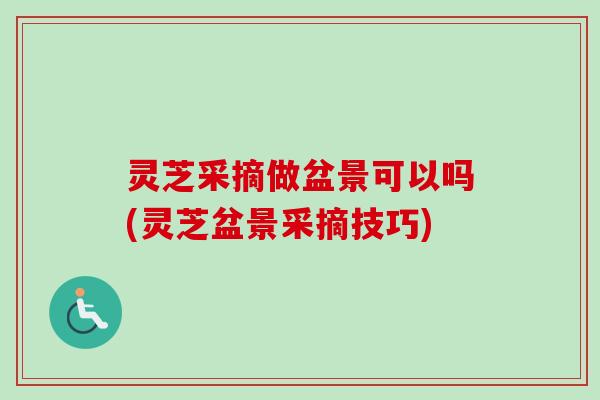 灵芝采摘做盆景可以吗(灵芝盆景采摘技巧) 灵芝采摘做盆景可以吗(灵芝盆景采摘技巧)