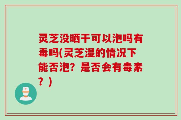 灵芝没晒干可以泡吗有毒吗(灵芝湿的情况下能否泡？是否会有毒素？)