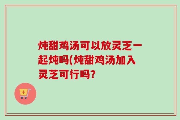 炖甜鸡汤可以放灵芝一起炖吗(炖甜鸡汤加入灵芝可行吗？