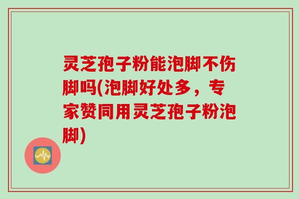 灵芝孢子粉能泡脚不伤脚吗(泡脚好处多,专家赞同用灵芝孢子粉泡脚) 灵芝孢子粉能泡脚不伤脚吗(泡脚好处多,专家赞同用灵芝孢子粉泡脚)