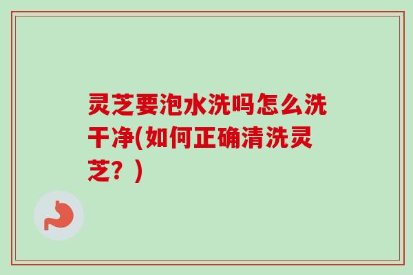 灵芝要泡水洗吗怎么洗干净(如何正确清洗灵芝？)