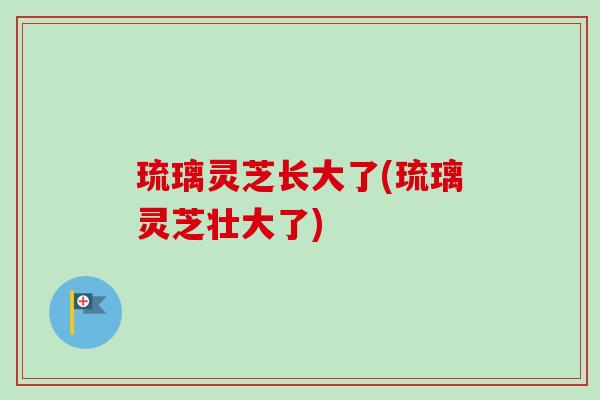 琉璃灵芝长大了(琉璃灵芝壮大了) 琉璃灵芝长大了(琉璃灵芝壮大了)