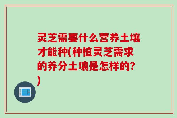 灵芝需要什么营养土壤才能种(种植灵芝需求的养分土壤是怎样的？)