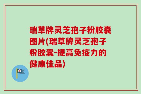 瑞草牌灵芝孢子粉胶囊图片(瑞草牌灵芝孢子粉胶囊-提高免疫力的健康佳品)