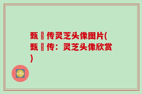 甄嬛传灵芝头像图片(甄嬛传：灵芝头像欣赏)