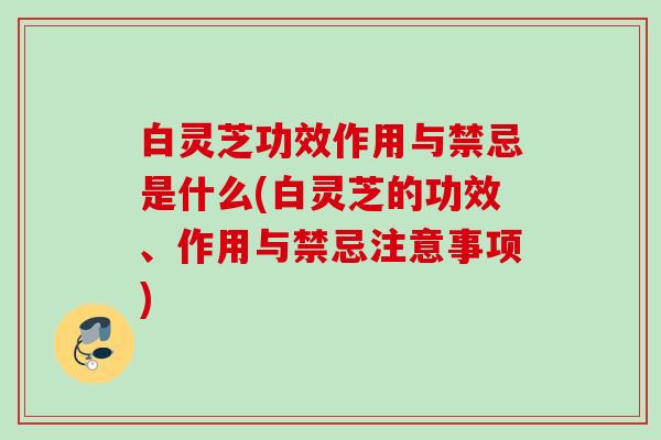 白灵芝功效作用与禁忌是什么(白灵芝的功效、作用与禁忌注意事项)